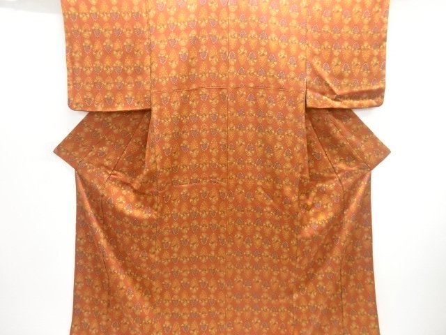 抽象花鳥模様小紋着物